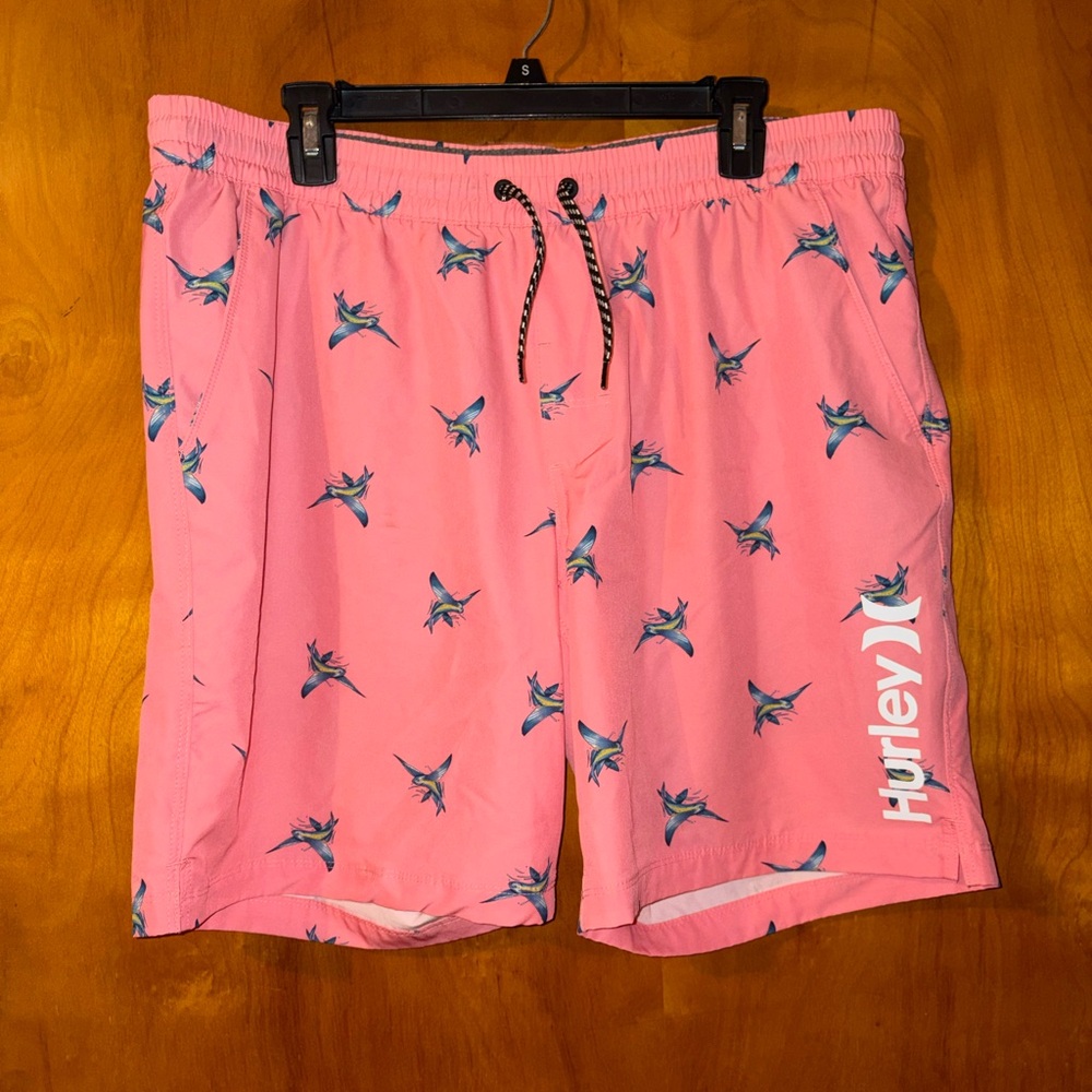 Hurley Light Gray Swim Trunks with Inner Waistband Logo